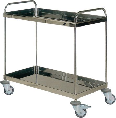 Multi-function trolley / stainless steel / 2-tray H-99 Hidemar