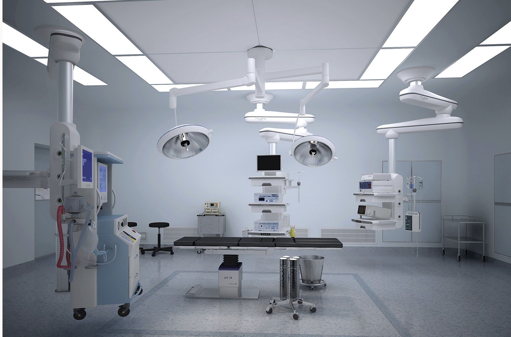 Ceiling-mounted medical pendant / rotary / articulated / with column YDT-XJ-1. Hunan taiyanglong medical