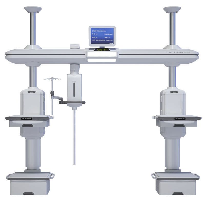 Ceiling-mounted supply beam system / with shelves / with column / ICU YDT-DQ4 Hunan taiyanglong medical
