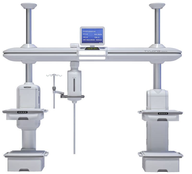 Ceiling-mounted supply beam system / with shelves / with column / ICU YDT-DQ9 Hunan taiyanglong medical