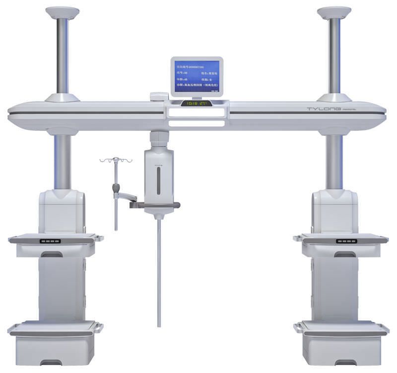 Ceiling-mounted supply beam system / with shelves / with column / ICU YDT-DQ10 Hunan taiyanglong medical