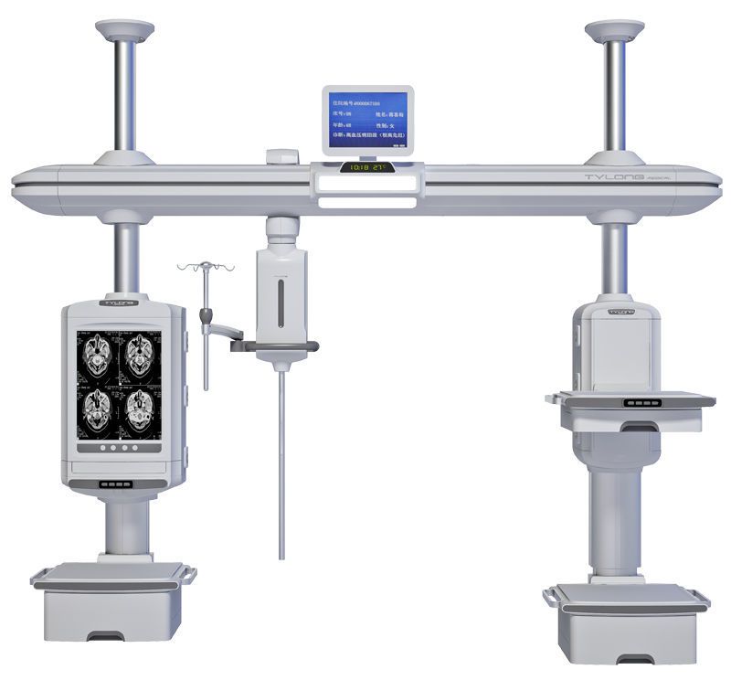 Ceiling-mounted supply beam system / with shelves / with column / ICU YDT-DQ3 Hunan taiyanglong medical