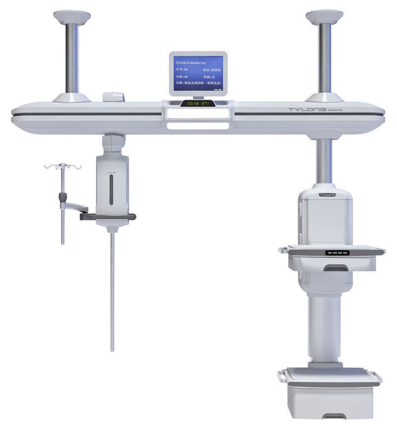 Ceiling-mounted supply beam system / with column / with shelves / ICU YDT-DQ5 Hunan taiyanglong medical