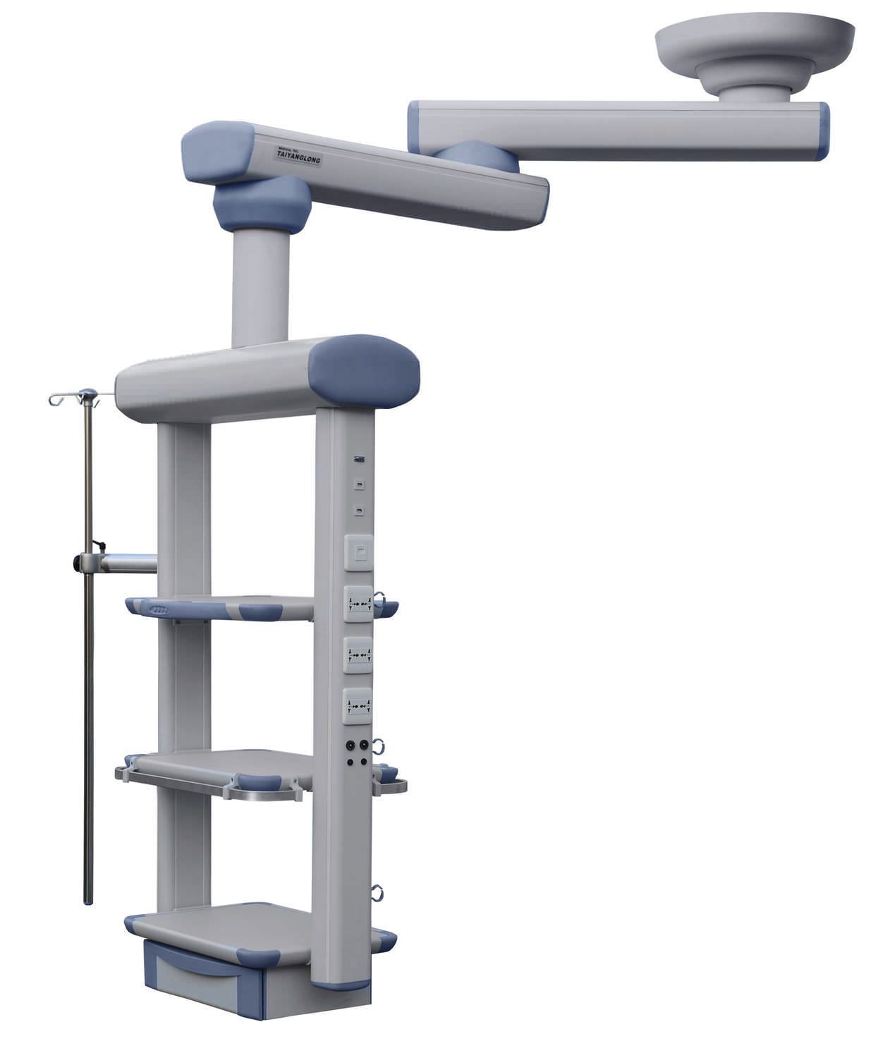 Ceiling-mounted medical pendant / articulated / double-arm / with shelves YDT-IDT-1 Hunan taiyanglong medical