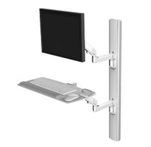 Medical monitor support arm / wall-mounted / with keyboard arm V6 Humanscale Healthcare