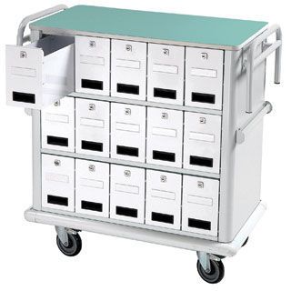 Medicine distribution trolley / 15 to 24 container SA005 Bristol Maid Hospital Metalcraft