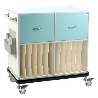 X-ray record trolley / with drawer / horizontal-access / vertical-access MR510 Bristol Maid Hospital Metalcraft