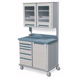 Healthcare facility worktop / on casters / with drawer / with shelf unit 8SXRDENT2 Bristol Maid Hospital Metalcraft