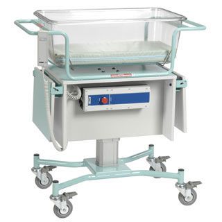 Height-adjustable hospital baby bassinet / transparent BA/VH Bristol Maid Hospital Metalcraft