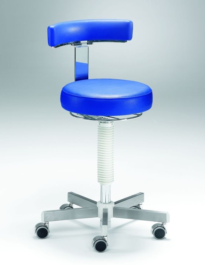 Dental stool / on casters / height-adjustable / with backrest Coburg Dentalift 11006R Jörg & Sohn