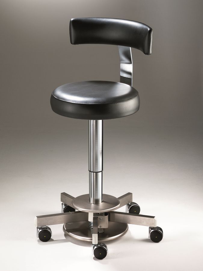 Medical stool / height-adjustable / on casters / with backrest Coburg Medicalift 22012 Jörg & Sohn