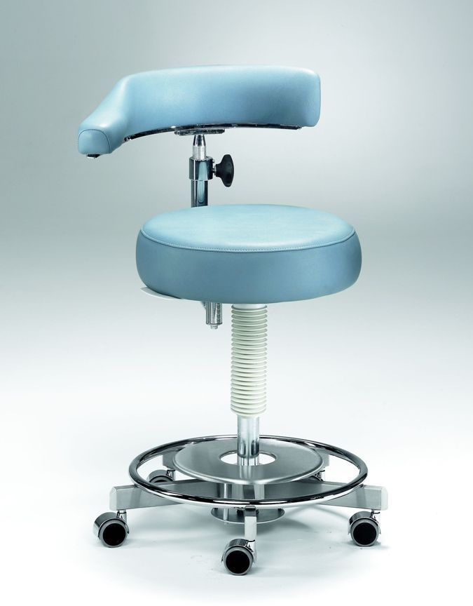 Dental stool / on casters / height-adjustable / with backrest Coburg Dentalift 22001 Jörg & Sohn