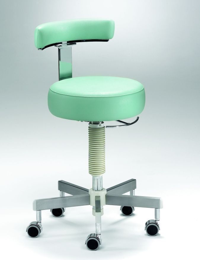 Dental stool / on casters / height-adjustable / with backrest Coburg Dentalift 11005 Jörg & Sohn
