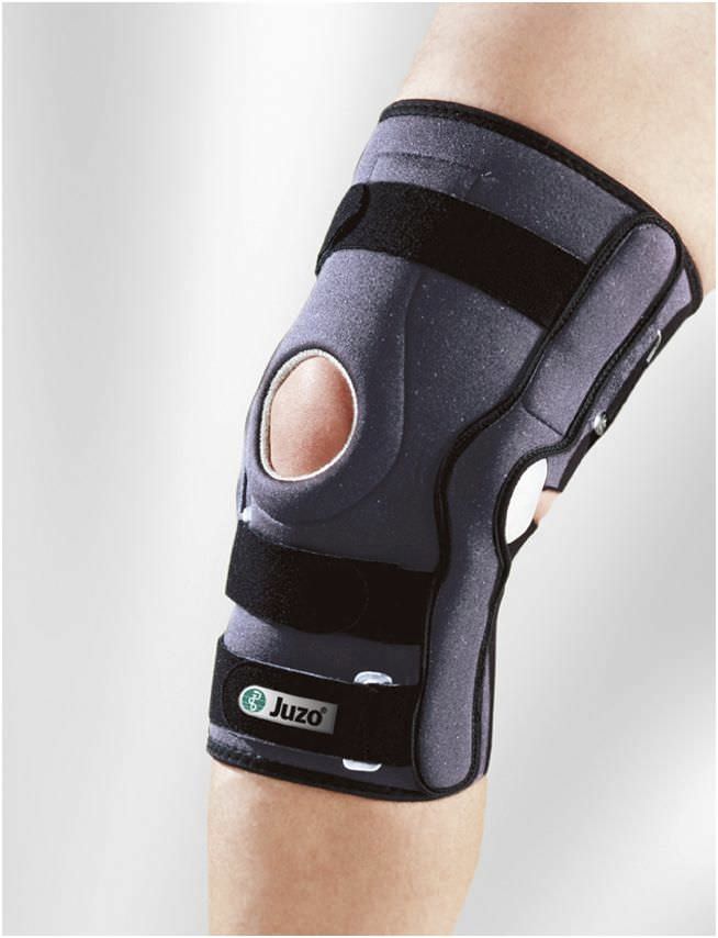 Knee orthosis (orthopedic immobilization) / knee ligaments stabilisation / articulated / with patellar buttress JuzoPro® Genu Soft Juzo
