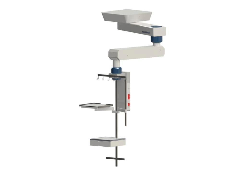 Ceiling-mounted medical pendant / height-adjustable / articulated / with column 3B50L Bourbon