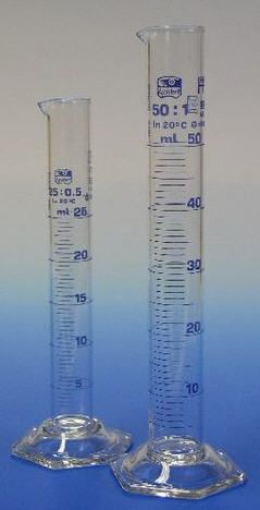 Graduated glass measuring cylinder 10 - 2000 mL Hecht Assistent