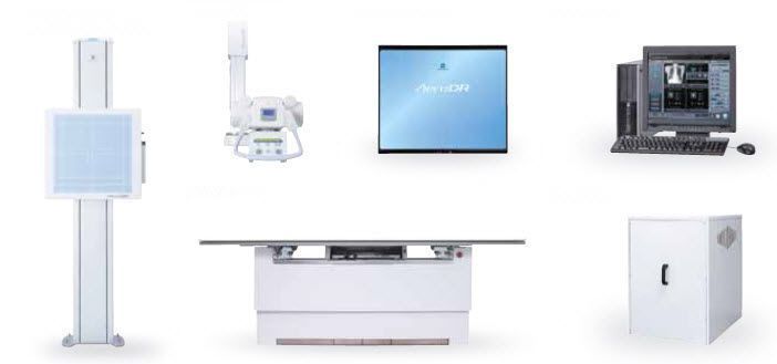 Radiography system (X-ray radiology) / digital / for multipurpose radiography / with vertical bucky stand AeroDR X70 Konica Minolta Medical Imaging