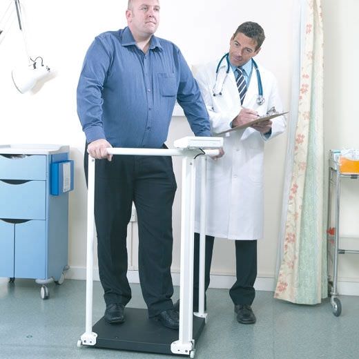 Electronic patient weighing scale / with safety handrail / with BMI calculation 300 kg | M-810 Marsden Weighing Machine Group