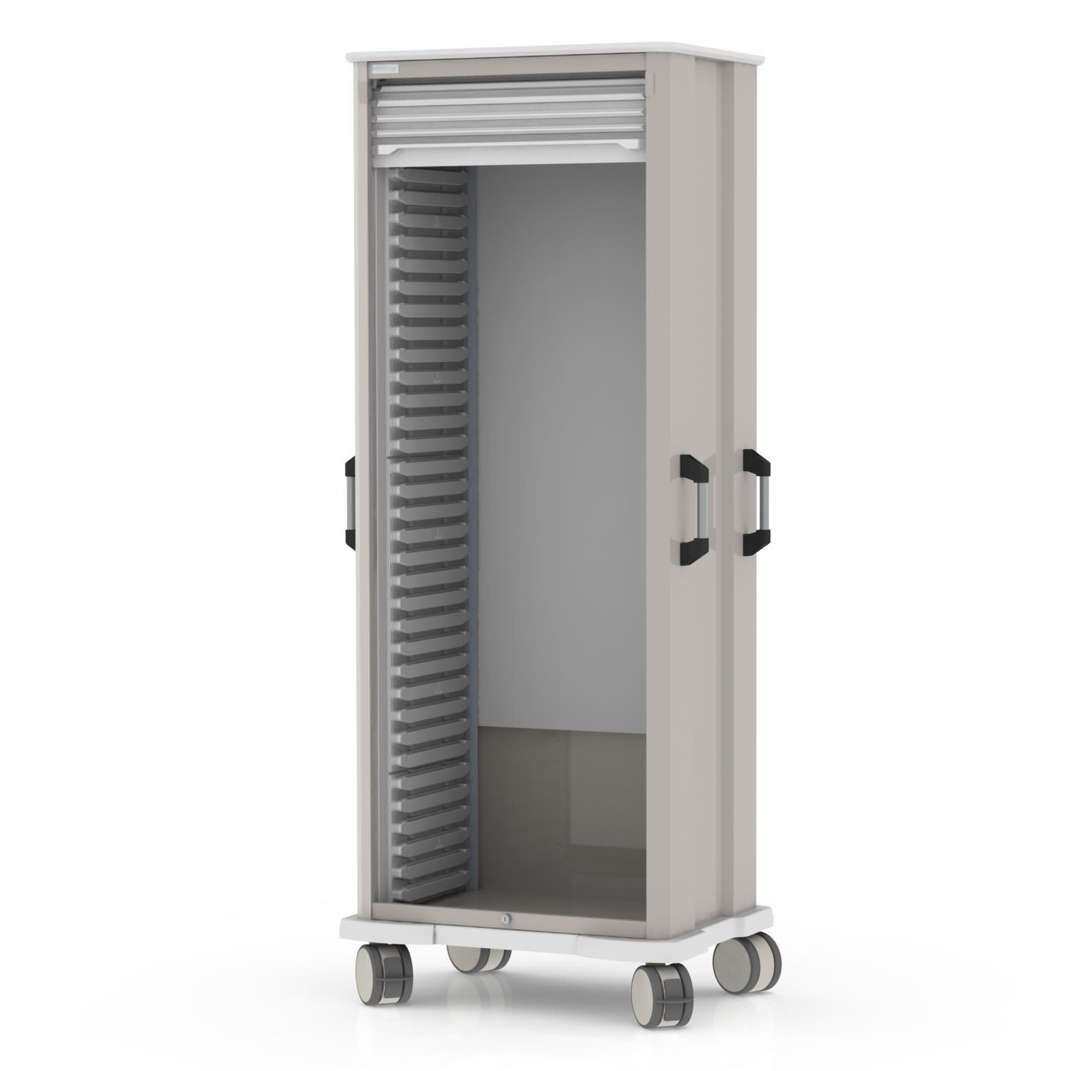 Storage trolley / with tambour door MEDICAL MODULAR SYSTEM S.A. (MMS)