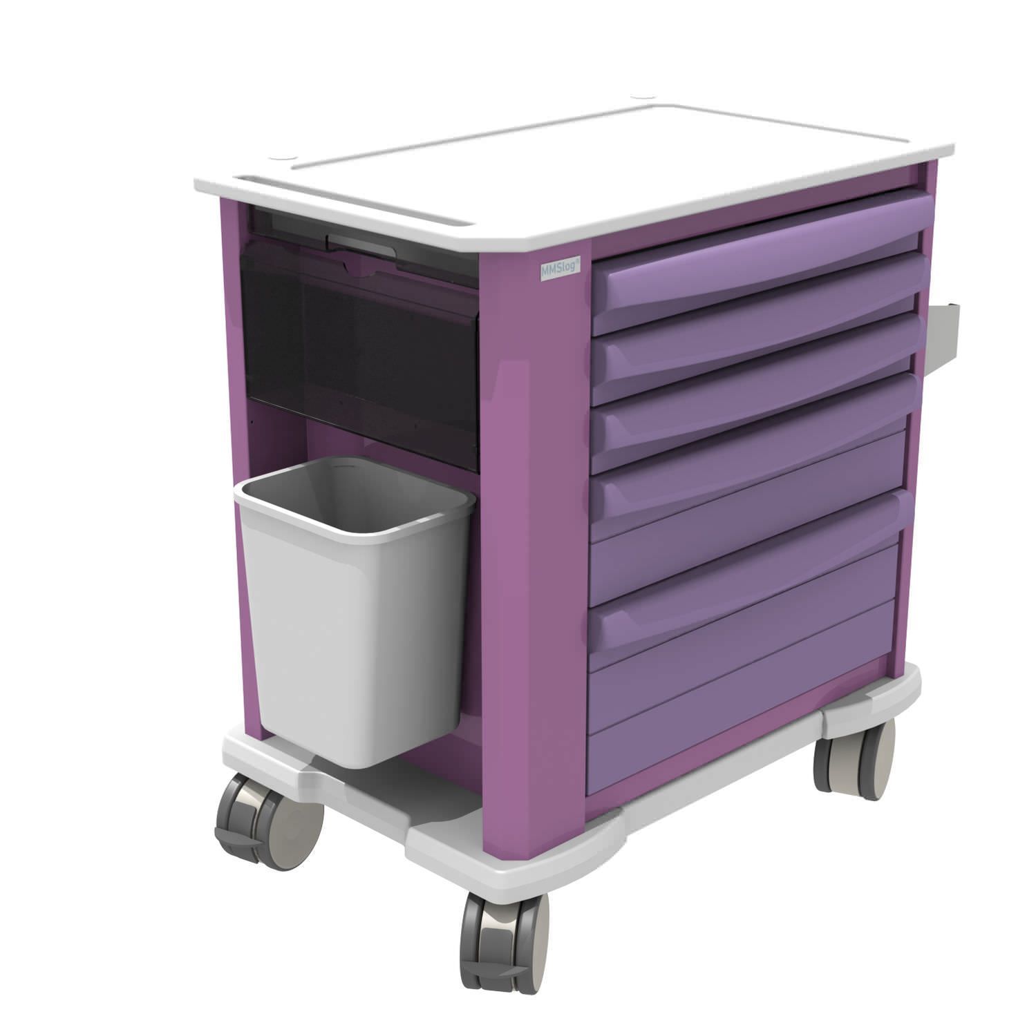 Multi-function trolley / with drawer MMSlog® MEDICAL MODULAR SYSTEM S.A. (MMS)