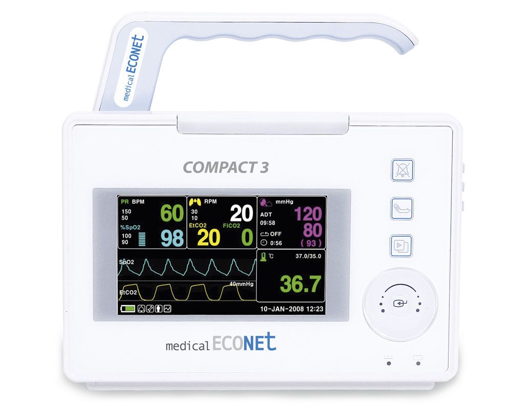 Compact multi-parameter monitor / transport / wireless 4.3" TFT | Compact 3 Medical Econet