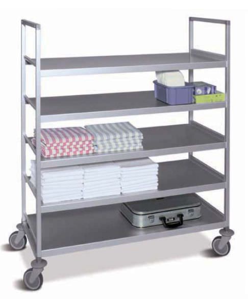 Clean linen trolley / 5-shelf Stardress Mercura Industries