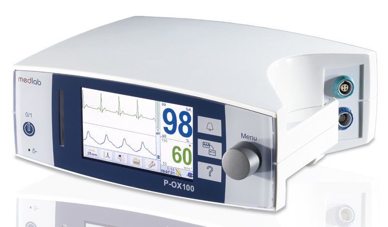 Table-top pulse oximeter / with separate sensor / with ECG monitor 0 - 100 % SpO2 | P-OX100 MEDLAB medizinische Diagnosegeräte