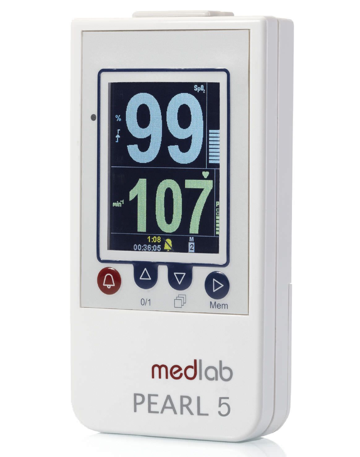 Handheld pulse oximeter / with separate sensor 0 - 100 % SpO2 | PEARL5 MEDLAB medizinische Diagnosegeräte
