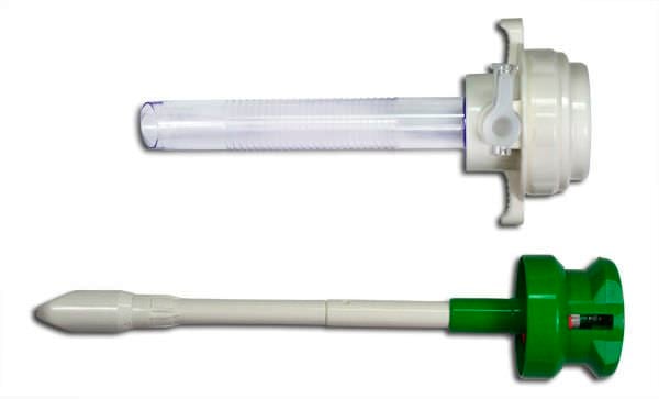 Laparoscopic trocar / with insufflation tap / with obturator / shielded blade TR02-c1 MetroMed Healthcare