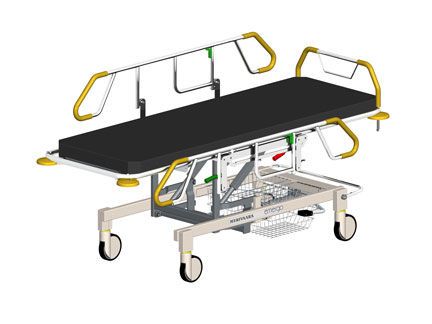 Transport stretcher trolley / height-adjustable / hydraulic / 3-section Emergo 6350 Merivaara