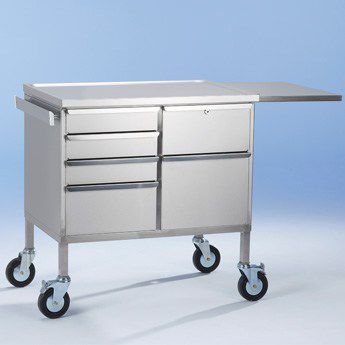 Anesthesia trolley / stainless steel / 6-drawer 650 Merivaara
