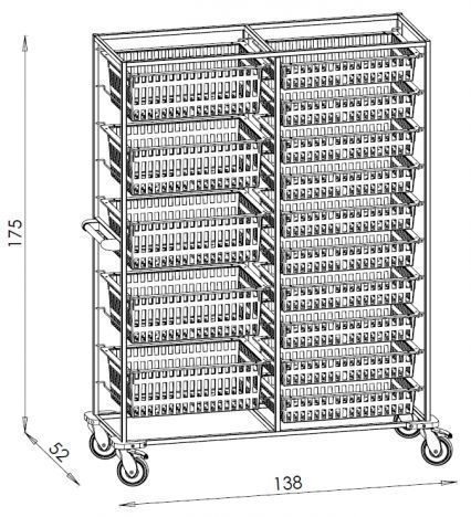 Multi-function cart / with basket / stainless steel max. 300 kg | UNI-TRANS NEREZ5204 Klaro, spol. s r.o.