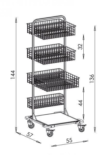 Transport trolley / for sterilization basket / open-structure STOJAN 5006 Klaro, spol. s r.o.