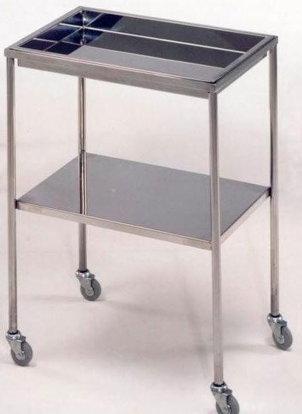 Stainless steel instrument table / auxiliary / on casters / 2-tray M097 Mobiclinic