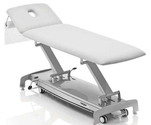 Hydraulic massage table / on casters / height-adjustable / 2 sections S NOVAK M