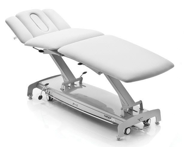 Hydraulic massage table / height-adjustable / on casters / 3 sections S plus NOVAK M