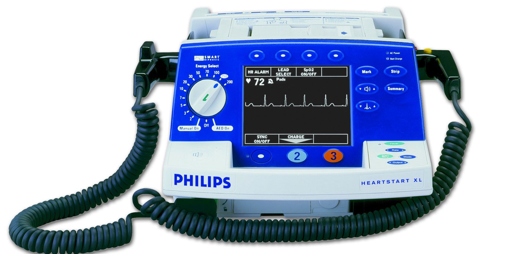 Semi-automatic external defibrillator / with ECG and SpO2 monitor HeartStart XL Philips Healthcare