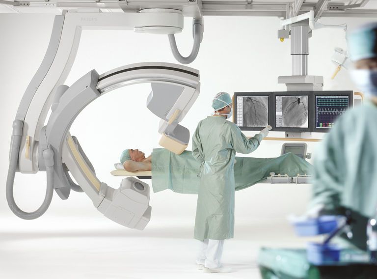 Fluoroscopy system (X-ray radiology) / digital / for cardiac fluoroscopy / with floor-mounted C-arm Allura Xper FD10 Philips Healthcare
