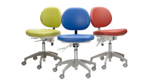 Medical stool / height-adjustable / on casters / with backrest A-dec DS A-dec