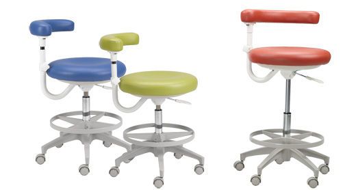 Medical stool / on casters / height-adjustable / with backrest A-dec AS A-dec
